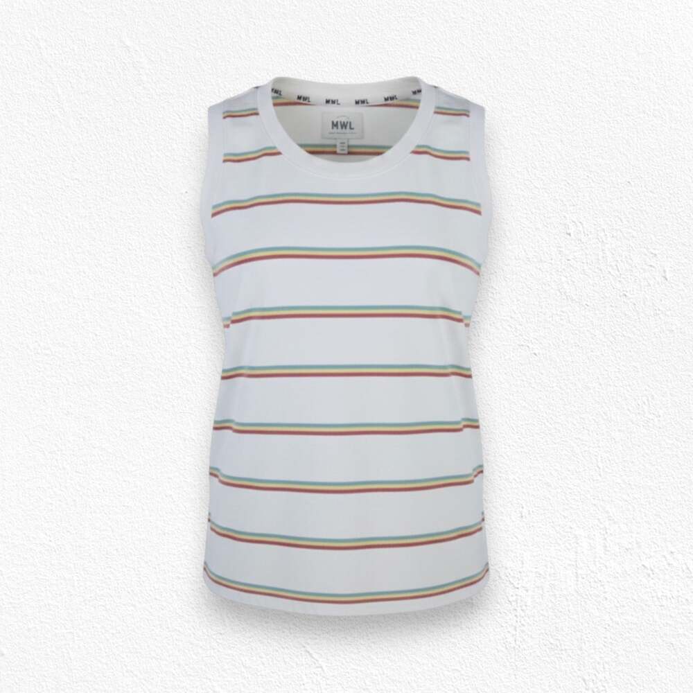 Madewell Ivory Retro Striped Sleeveless Crewneck Breeze Muscle Tank Size Medium